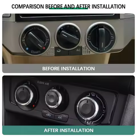 For VW POLO 2002-2013 2014 MK4 MK5 9N 9N3 6R 3Pcs/set Aluminum Alloy AC Knob Heat Control Switch But