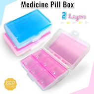 2 Pcs SET Medicine Box Pill Organizer 7 Compartment (1 Big + 6 Small)