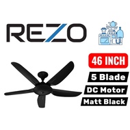 Rezo DC Motor Ceiling Fan 5 Blade 46 Inch (Matt Black)