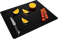 Tempered Glass Cutting Board for Kitchen, Clear Glass Cutting Board with Rubber Feet and Rounded Cor