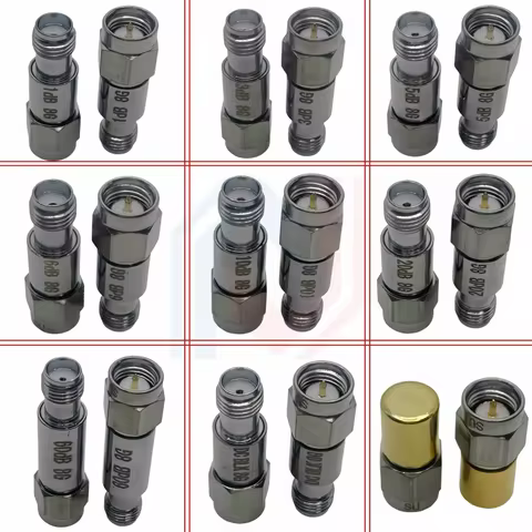 1Pcs SMA Attenuators 2W DC-8GHz Coaxial Fixed Attenuators 1dBi 3dBi 5dBi 10dBi 20dBi 30dBi 50dBi 60d