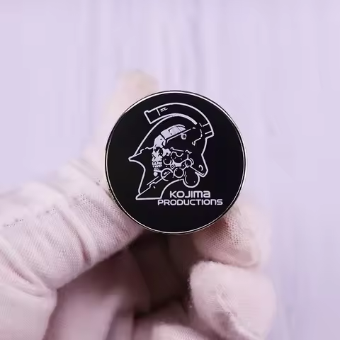 Death Stranding Kojima Productions Logo Pin Ludens Play Gmes With Science And Strategy Button Brooch