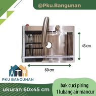 1-hole stainless steel SUS304 6045 kitchen sink 60x45 fountain
