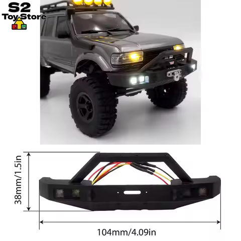 Simulation Rc Front Bumper With Led Light For Fms Fcx18 Lc80 1 18 Scale Rc Crawler Car Remote Contro