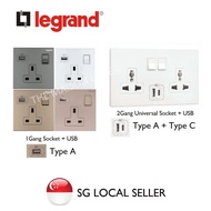 Legrand Galion Socket Universal with USB (Champagne Rose Gold Dark Silver White)