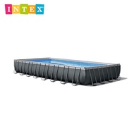 INTEX® 26378 Ultra Xtr Rectangular Frame Pool Set (9.75M x 4.88M x 1.32M), Ages 6+,  with Sand Filter Pump (220-240 voltz), Ladder, Ground Cloth, Pool Cover, Deluxe Pool Maintenance Kit and Volleyball Set