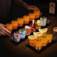 Shot Glass One Sip Glass Bomber Vodka Glass Small Spirit Glass Bar b52 Cocktail Glass Holder Set