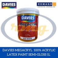 DAVIES MEGACRYL  100% ACRYLIC LATEX PAINT SEMI-GLOSS 1L