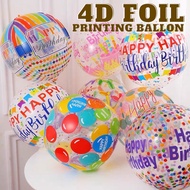 Ready Stock 22 INCH 4D Foil Ballon Printing Happy Birthday Party Decoration