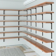 Rak Kayu Pepejal Rak Buku Rak Penyimpanan Dinding Papan Hiasan Berlapis Baris Tunggal Rak Penyimpana