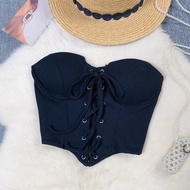 Ins Style American Design Slim Fit Tank Top สําหรับผู้หญิงพร้อมแผ่นรองหน้าอกที่ไม่ซ้ํากันเสื้อกั๊กเก