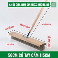 Floor Brush Stainless Steel Wire Moss Floor Cleaner Scrubbing Brush Metal Hard Brush Floor Scrubbing