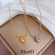 Fashion Titanium Steel Small Water Drop Necklace Female Simple Temperament Non-Fade Clavicle Chain