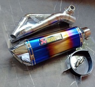 ชุดท่อ MSX125 ชุดท่อ MSX SF ชุดท่อDemon125 +AK 14 นิ้วรุ้งปากเงิน