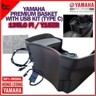 YAMAHA LC135 FI / Y15ZR PREMIUM BASKET WITH USB KIT TYPE C CHARGER / BAKUL PLASTIC / 135LC FI V8 / Y