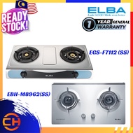 Elba EBH-M8962(SS) 2 Burner Built in Hob / Gas Stoves Stainless Steel Hob with Safety Valve / Stove EGS-F7112 (SS)