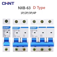 CHNT CHINT NXB-63 D Type 1P 2P 3P 4P Mini Circuit Breaker MCB Domestic Air Switch DZ47 Upgrade Domes