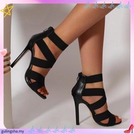 COD Women's Open-Toe Gladiator Sandals - High Heel Party & Wedding Shoes - Black