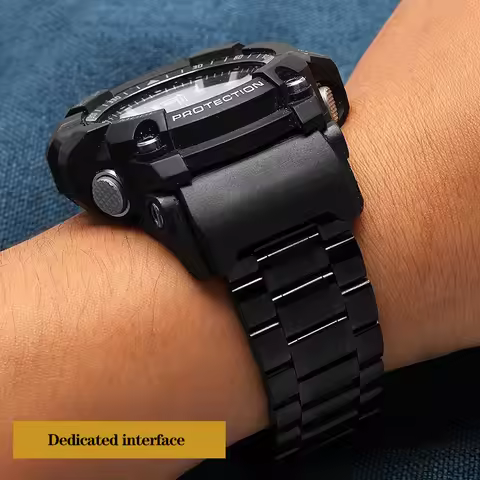Stainless Steel Watchbands Adapter for CASIO G-Shock Modified GG-1000/GWG GSG-100 Men's Black Bracel