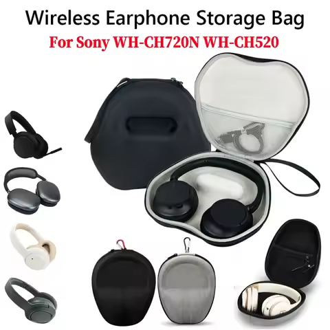 Earphone Case for SONY WH-CH720N/WH-CH520 Travel Storage Carrying EVA Hard Bag Anti Scratch Shockpro