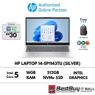 HP Laptop 14-ep1143TU - Silver (Core 5-120U (Copilot) / 16GB DDR4 2DM 3200 / 512GB/ Intel Graphics)