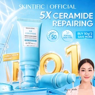 SKINTIFIC 5x Ceramide Serum Sunscreen SPF50+PA++++Repair Barrier Skincare UV Protection Tinted Sunsc