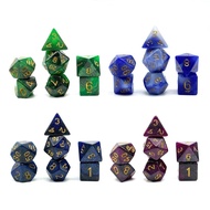 New Two-Color Starry Sky Dice Running Group Digital Dice 7 Pieces Set Game Hot-Selling Dice 8PUL