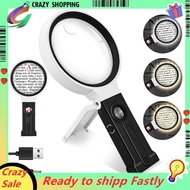 40 X 30 X 10 Times Magnifying Glass, 36 LED Light-Emitting Magnifier, Suitable for Elderly Reading, 