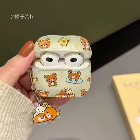 Kawaii Rilakkuma Cute Earphone Case Cartoon AirPods4 Protective Cover Apple Bluetooth AirPods1/2/3 E