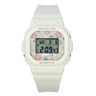 [Creationwatches] Casio Baby-G Retro Flower Field Digital White Resin Strap Quartz BGD-565RP-7 100M Womens Watch