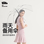 蕉下（beneunder）超轻雨伞长柄透彩伞透明色