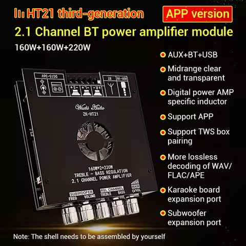 ZK-HT21-3G Bluetooth 5.0 subwoofer amplifier 160Wx2+220V 2.1 channel audio stereo subwoofer amplifie