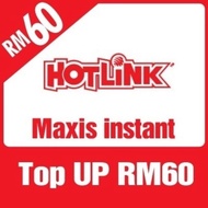 Maxis Hotlink Prepaid RM60 topup+credit 30 days