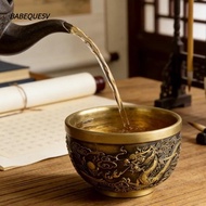 BABEQUE5V Dragon Phoenix Cup, Retro Gold Hundred Blessings Cup, Vintage Feng Shui Traditional Deskto