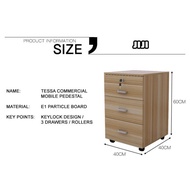 (JIJI SG) TESSA Commercial Office Mobile Pedestal (Pre-Assembled) -  Office / Furniture / Storage Drawers / Organizer