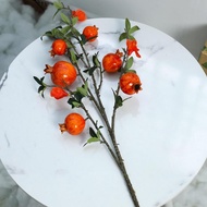 Cành lựu đỏ cành lựu giả có 7 QUẢ SIÊU TO - Cây hoa giả cao cấp- Trang trí nhà cửa sang trọng Եài lộ