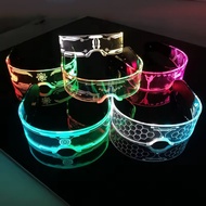 Cool Cyberpunk Visor colorful Glasses LED light up Glasses Luminous futuristic glasses Rave Outfit f