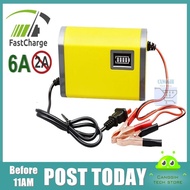 Car Battery Charger 12V 6A Pengecas Bateri Kereta Motor 24V 10A Cas Van NS60 NS40 GP Century