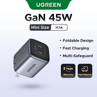 UGREEN 45W Dual USB-C GaN Foldable Charger, PC UL94-V0 fireproof, full protocol PD3.0/QC4+, 100-240V