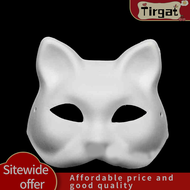 💖【Lowest price】Tirgat หน้ากากญี่ปุ่นหน้ากากครึ่งหน้าวาดมือลายแมวจิ้งจอกอะนิเมะงานฮาโลวีนงานแฟนซีพร็อพเทศกาลฮาโลวีน