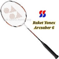 Yonex Arcsaber 6-series 5U G5 Badminton Racket Original - White/Orange [Unit: Yonex BG6 String Rando