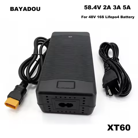 58.4V 2A 3A 5A Lifepo4 Fast Charger 48V 16S 20AH Lithium Iron Phosphate Energy Storage Battery Charg