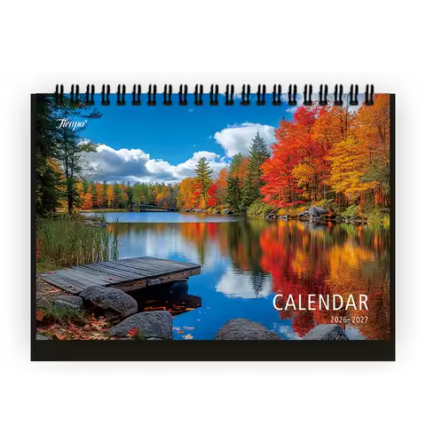 1pc 2026-2027 Natural Landscape Calendar,24-Month Monthly Planner, Desktop Calendar,Perfect Gift for