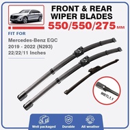 Front Rear Wiper Blades For Mercedes Benz EQC 2019 2020 2021 2022 Sport Windshield Windscreen Window