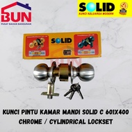 KUNCI PINTU KAMAR MANDI SOLID C 601X400 CHROME / CYLINDRICAL LOCKSET