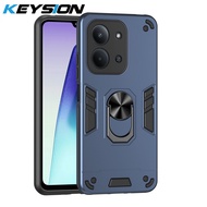 Keysion Chống Sốc Ốp giáp cho Xiaomi POCO C85 silicon mềm + PC giá đỡ vòng nhẫn kim loại điện thoại 