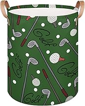 Large Laundry Basket Collapsible Laundry Hamper Cartoon Green Golf Ball Sport Laundry Bag with Handl