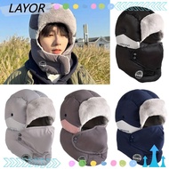 LAYORSG Earflap Hats, Warm Russian Bomber Cap, Winter Soft Plush Thickening Ear Protectors Hats Outd