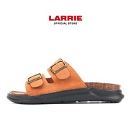 LARRIE Kasut Lelaki Tan Cork Footbed Double Buckle Flat Selipar 592509-TH1SV-8P-TAN