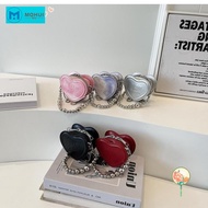 MW Mini Crossbody Bag, PU Heart Shape Peach Heart Chain Bag, Simplicity Lipstick Bag